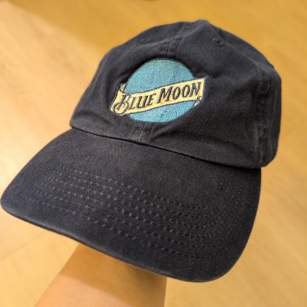 Blue Moon Brewing Co Baseball Cap Navy Blue Embroidered Dad Hat Adjustable Strap